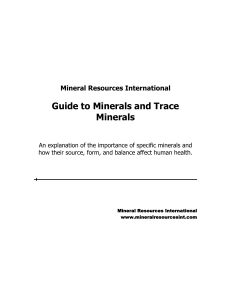 Guide to Minerals and Trace Minerals