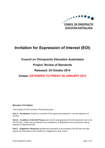 Purpose of the EOI - Council on Chiropractic Education Australasia