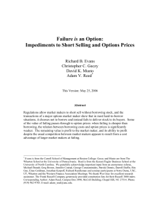 Failure is an Option: Impediments to Short Selling and