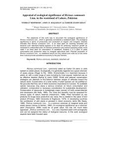 Appraisal of ecological significance of Ricinus communis