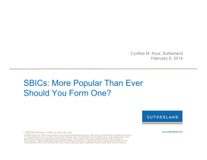 SBICs: More Popular Than Ever Should You Form One?
