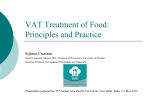 VAT Treatment of Food: Principles and Practice