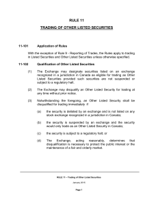 CSE RULE 11 – Trading of Other Listed Securities