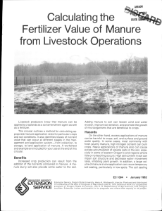 Fertilizer Value of Manure from Livestock Operations