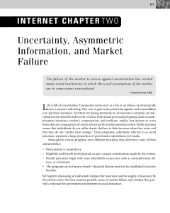 Uncertainty, Asymmetric Information, and Market Failure