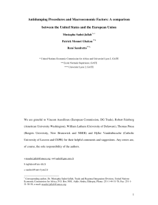 Antidumping Procedures and Macroeconomic Factors