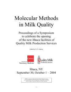 Molecular Methods in Milk Quality