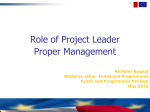 Role of Project Leader Proper Management