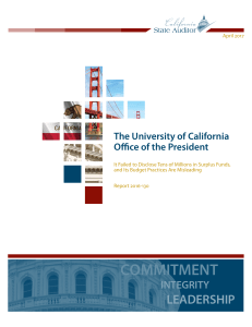 California State Auditor Report – Office of the President Administrative