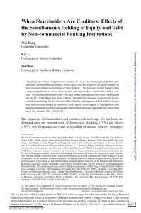 Effects of the Simultaneous Holding of Equity and Debt by Non