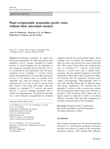 Plant ectoparasitic nematodes prefer roots without their microbial