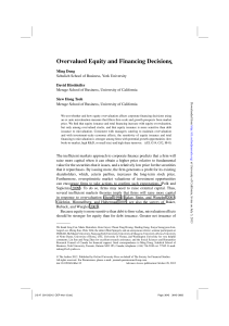 Overvalued Equity and Financing Decisions