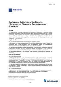 Explanatory Guidelines of the Borealis “Statement on Chemicals