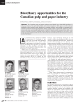 Biorefinery opportunities for the Canadian pulp and paper industry