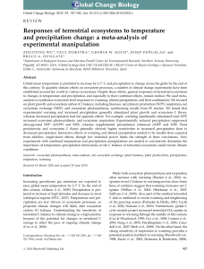 Responses of terrestrial ecosystems to temperature and