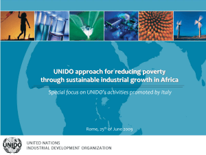 Diapositiva 1 - UNIDO ITPO Italy