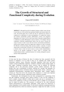 The Growth of Structural and Functional Complexity
