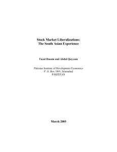 Stock Market Liberalizations: The South Asian Experience