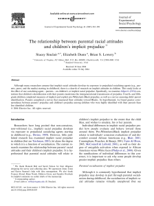 The relationship between parental racial attitudes and children`s