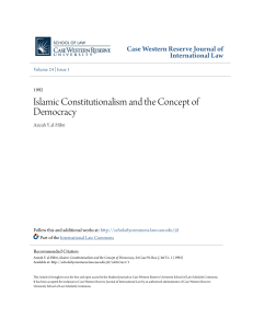 Islamic Constitutionalism and the Concept of Democracy