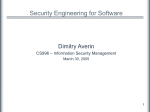 Lecture 9A: Software Security Engineering