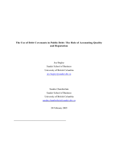 The Use of Debt Covenants in Public Debt: The Role of