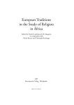 European Traditions in the Study of Religion in Africa