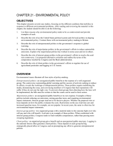 CHAPTER 21 - ENVIRONMENTAL POLICY