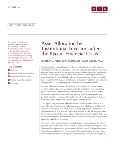 Asset Allocation by Institutional Investors after the Recent Financial
