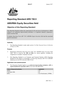 Reporting Standard ARS 720.5 ABS/RBA Equity Securities Held