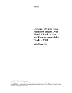 Do Legal Origins Have Persistent Effects Over Time?