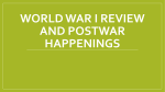 World War I Review and Postwar Happenings