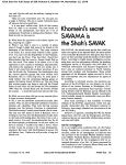 Khomeini`s Secret SAVAMA Is the Shah`s SAVAK