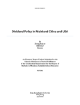 Dividend Policy in Mainland China and USA - hkbu.edu.hk-HKBU