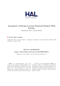 Asymptotic Arbitrage in Large Financial Markets With - HAL