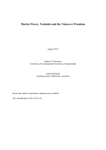 Market Power, Toeholds and the Takeover Premium