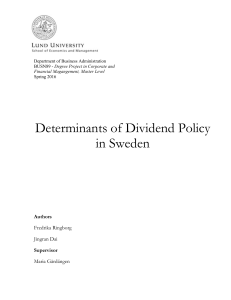 Determinants of Dividend Policy in Sweden