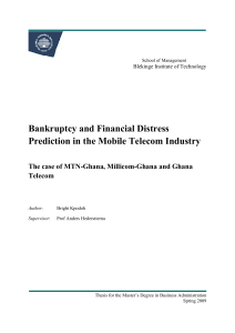 Bankruptcy and Financial Distress Prediction in the