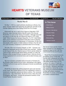 HEARTS VETERANS MUSEUM OF TEXAS In This Issue