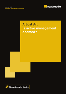 A Lost Art Is active management doomed?