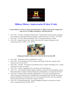 Military History Anniversaries 0701 thru 0731