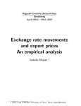 Exchange rate movements and export prices An empirical analysis