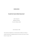 Instructions Double-Oral Auction Market Experiment, Fall 2004
