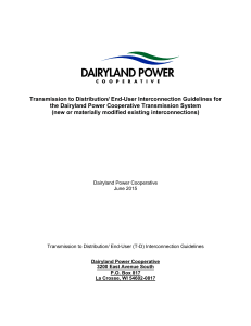 Transmission to Distribution/ End-User Interconnection Guidelines