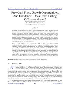 Free Cash Flow, Growth Opportunities, And Dividends: Does Cross