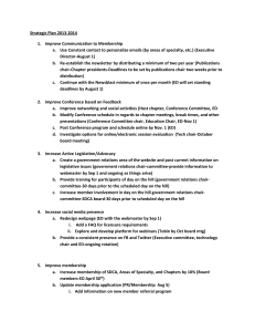 Strategic Plan 2013-2014 Improve Communication to Membership