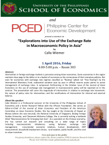 “Explorations into Use of the Exchange Rate in Macroeconomic