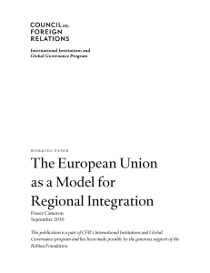 The European Union as a Model for Regional Integration