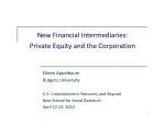 New Financial Intermediaries: Private Equity and the Corporation
