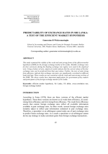 Predictability of Exchange Rates in Sri Lanka: A Test of